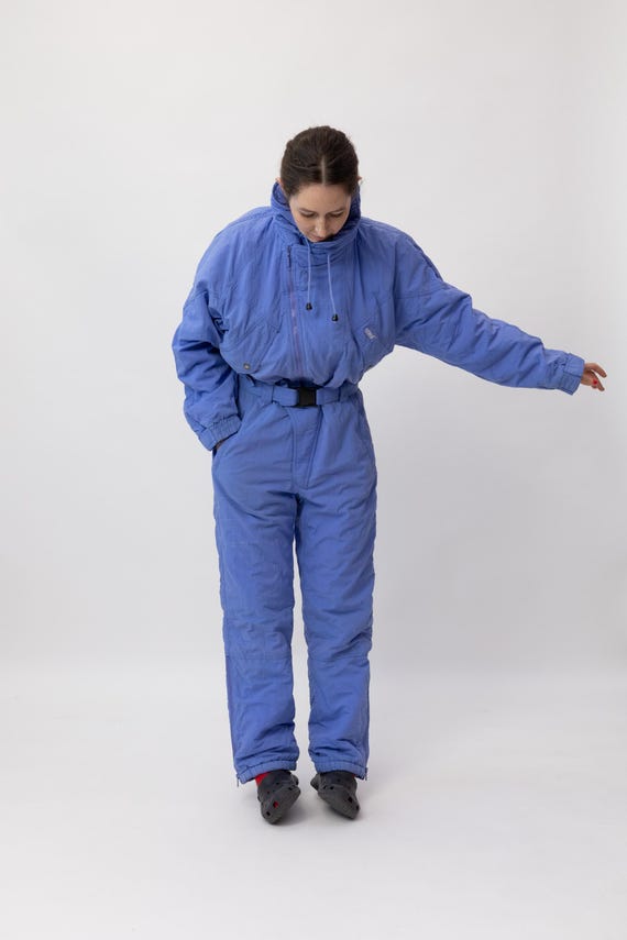 Vintage Etirel Periwinkle Blue One Piece Ski Suit Size M
