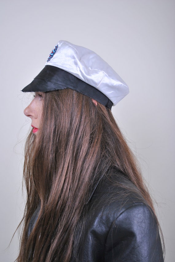 80s costume police cap, vintage funny newsboy hat - Gem