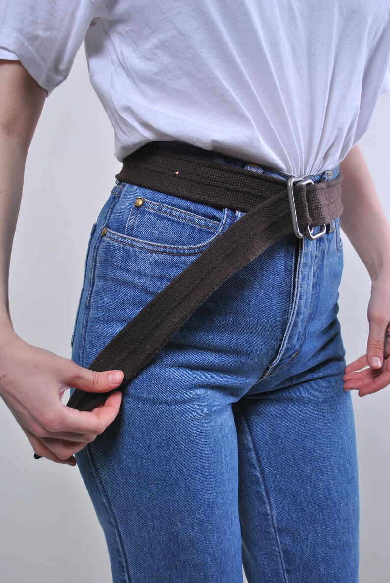 Vintage oversized minimalist brown cotton belt