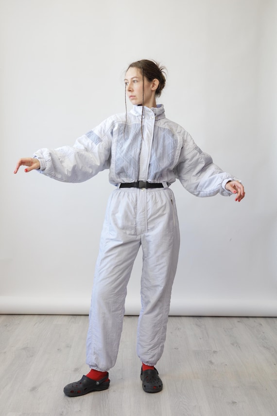 80s Ice Lavender Quilted Vintage Ski Suit Yugoslav Ski Team Label Snowsuit Size M