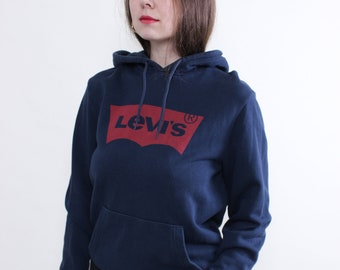 Levi's Dark Blue Hoodie With Classic Logo Women's Medium Size