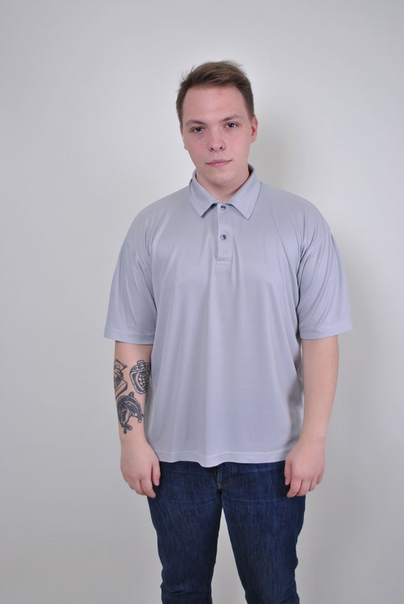 90s athletic polo shirt, vintage plus size minimalist sport jersey, Size XL