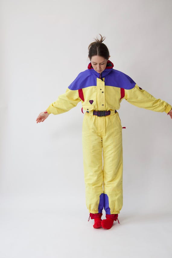 Vintage Degre 7 Colorblock Ski Suit One Piece Size M