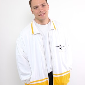 80s Bogner windbreaker in white, vintage festival sport wear jacket, Size XL