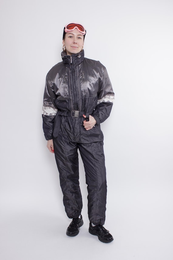 Vintage 90s One Piece Ski Suit, Retro Womens Snowsuit  Winter Jumpsuit, Size M