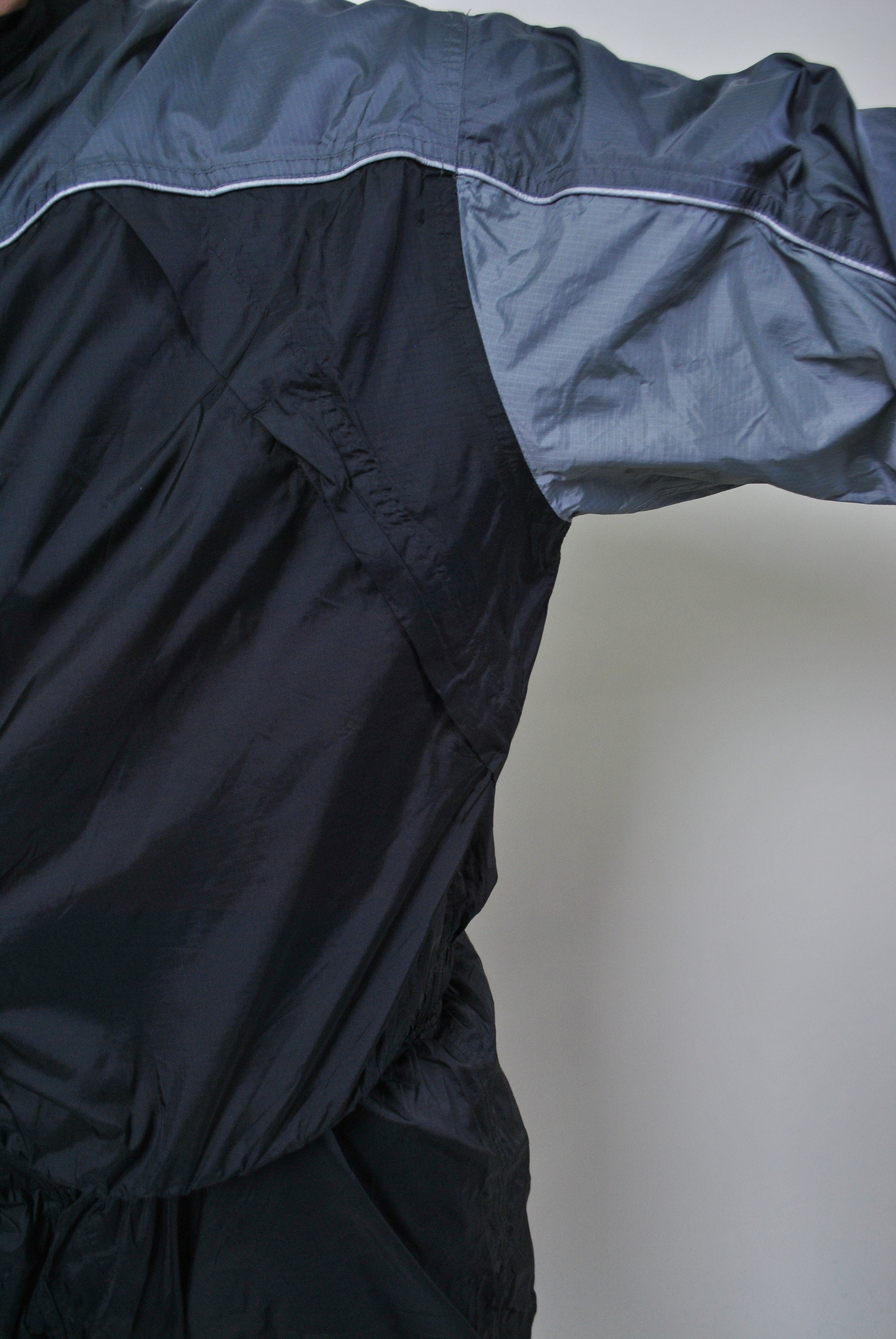 90s One Piece Waterproof Suit, Vintage Men Retro Black