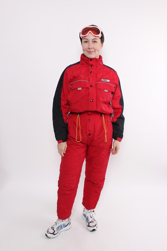 Vintage 90s Blue Ski Suit Women’s One Piece Snowsuit, Size S