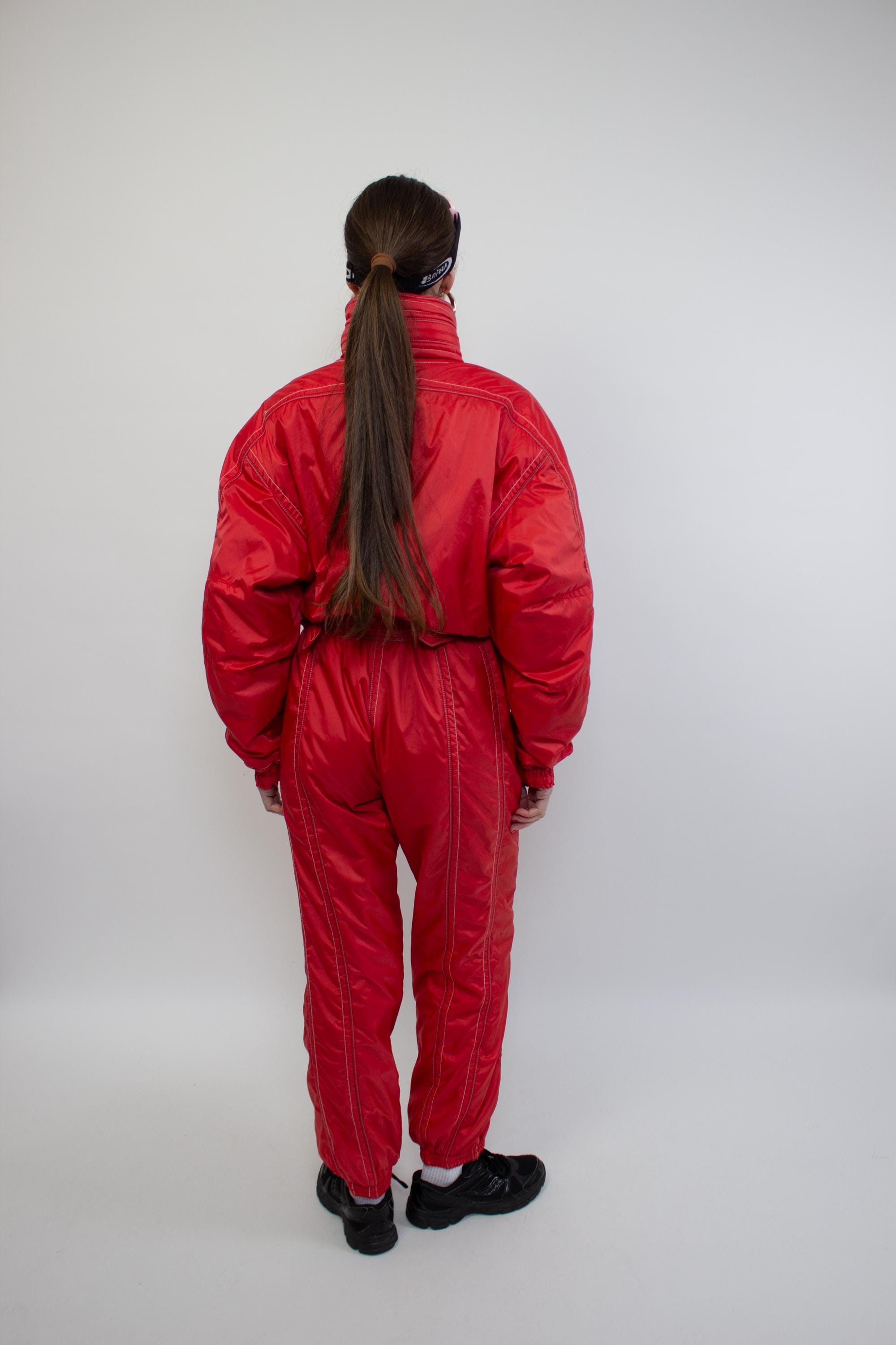 Vintage 90s Ellesse One Piece Ski Suit Hooded Retro Snowsuit, Size