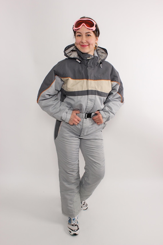 Vintage 90s One Piece Ski Suit, Women’s Snowsuit Winter Overall Size M