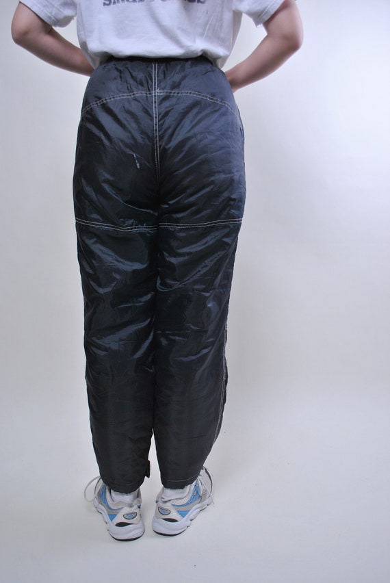 Vintage women black skiing pants, retro snow trou… - image 3