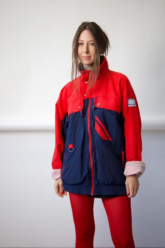 Vintage Olympia Sportswear Ski Jacket Red Navy Size L