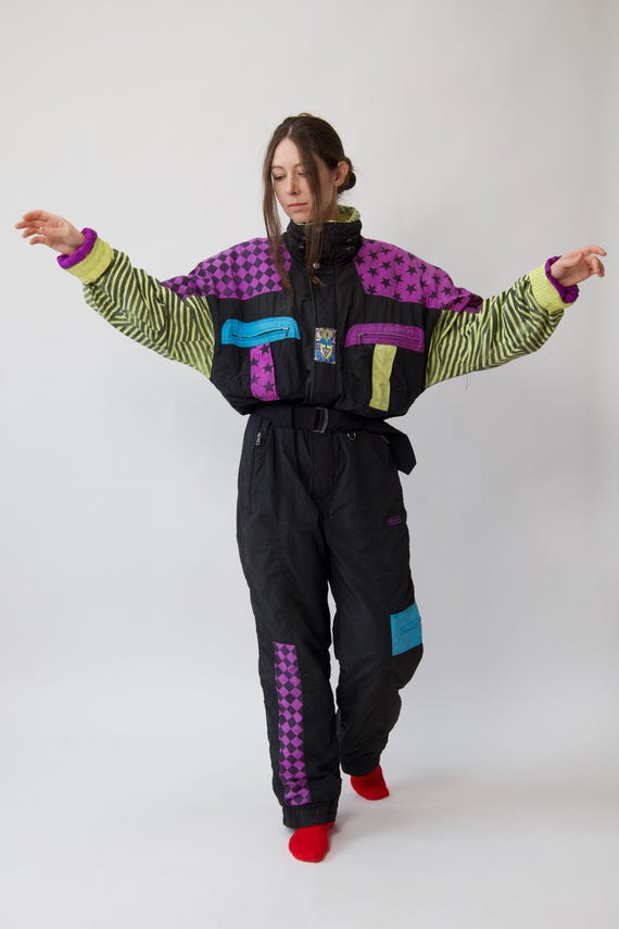Vintage Alpin Circuit Ski Suit Print Mix One Piece Men's L