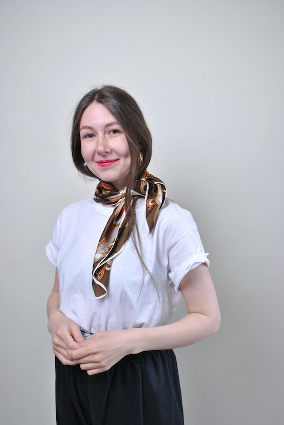 Vintage Floral Print Scarf: 90s Boho Headscarf
