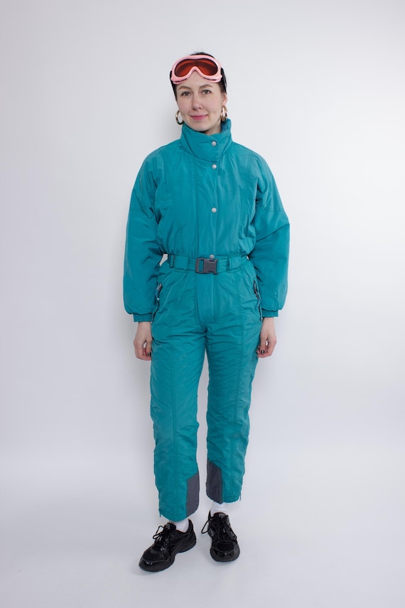 Vintage 90s Ski Suit, One Piece Snowsuit, Women Unisex, Size S