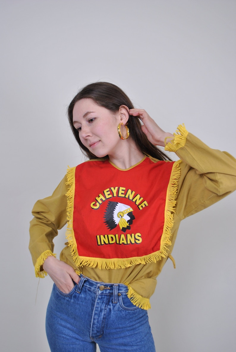 vintage indie heritage shirt 90s Native Americal costume Size M