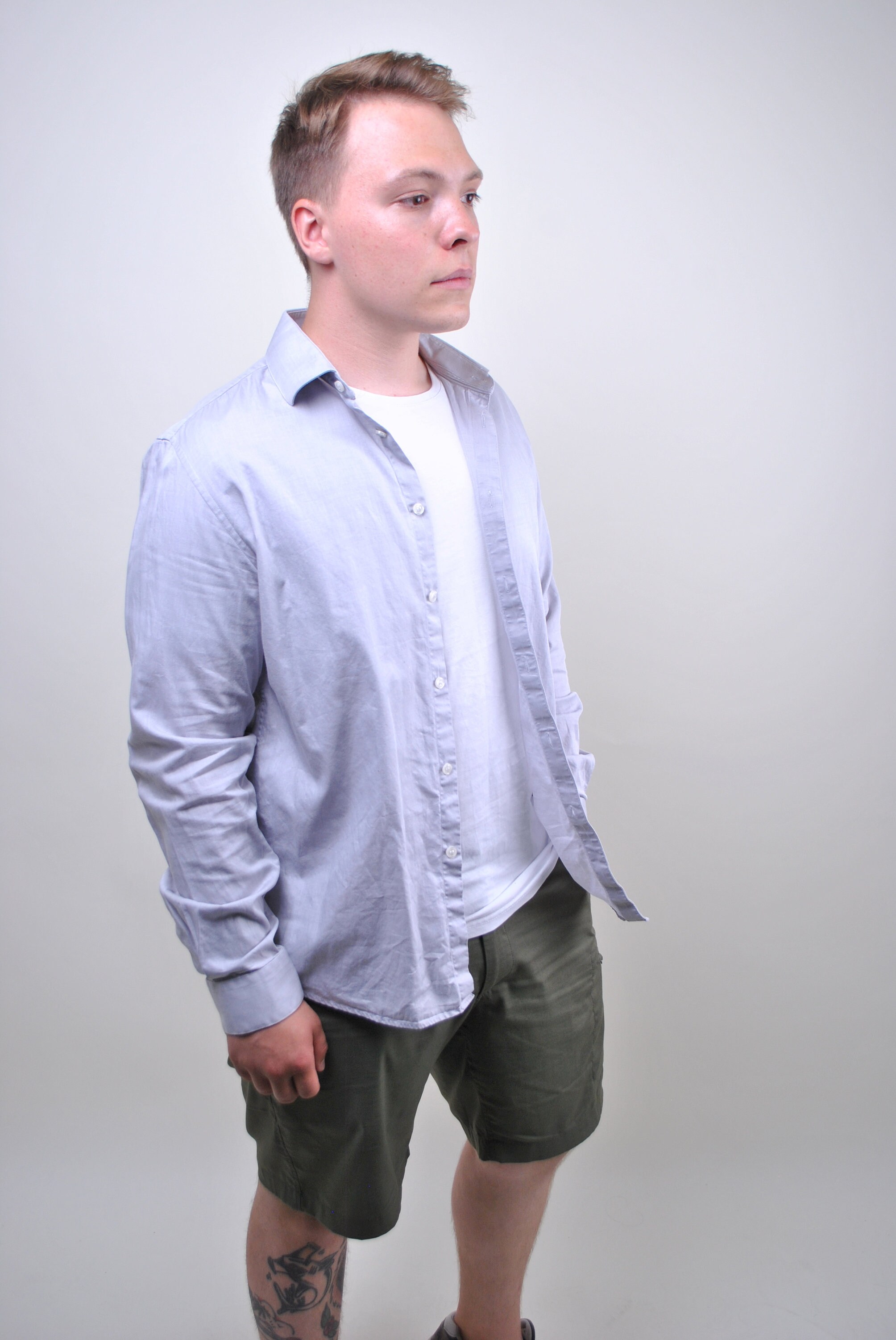 Chemise Vintage DKNY New York Années 90 - Logo Big Spellout Gris, Taille S/M, état Excellent