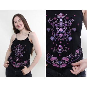 purple paisley tank top
