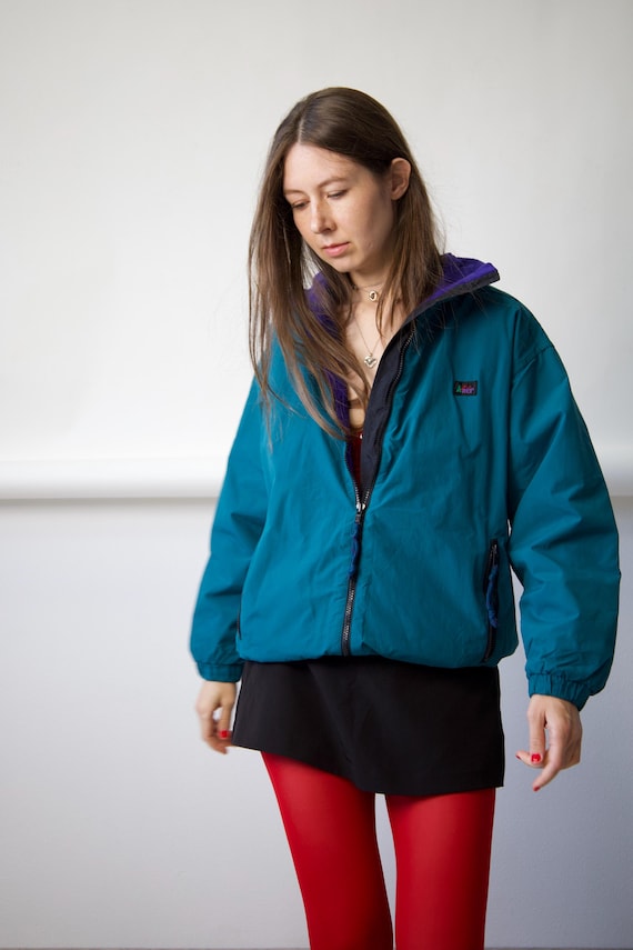 REI Teal Fleece Lined Windbreaker Jacket Size M