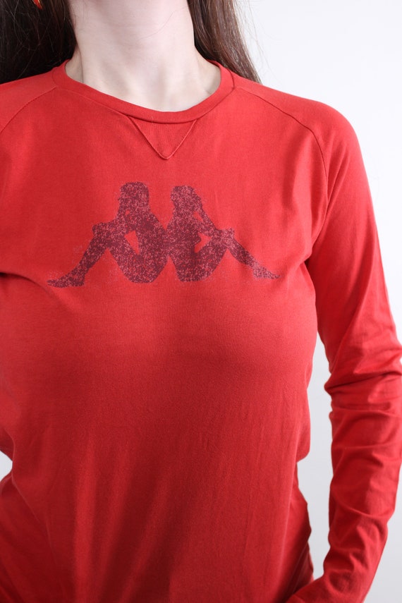 Udlevering fire Jernbanestation Y2k Kappa Long Sleeve T-shirt Red Sport Wear Tee MEDIUM Size - Etsy