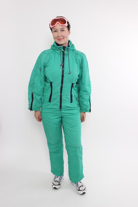 Vintage 90s One Piece Ski Suit Women’s Snowsuit, Retro Full Body Jumpsuit, Size M