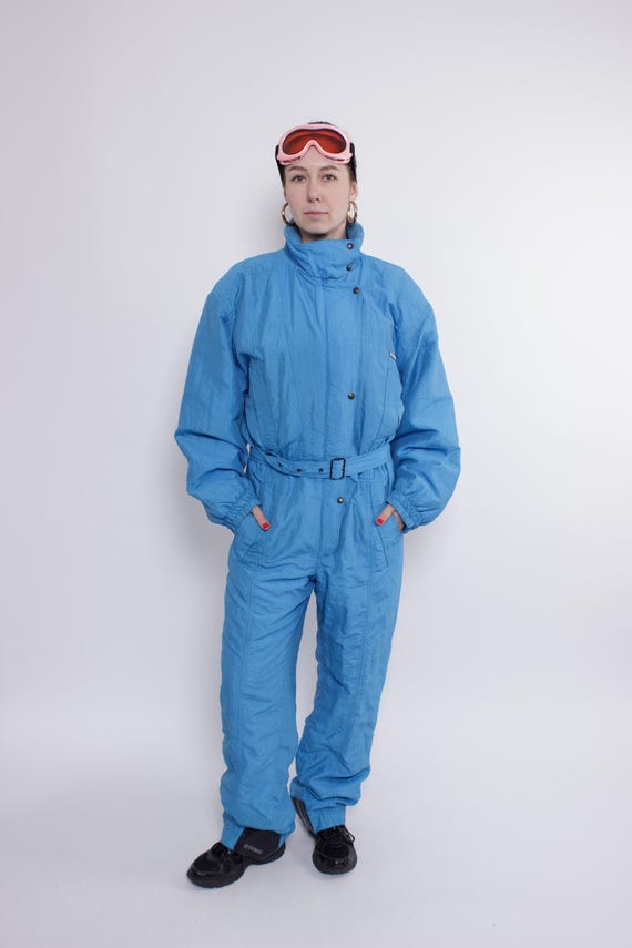 Vintage Colmar One Piece Ski Suit, 90s Blue Snowsuit, Made Italy, Size L