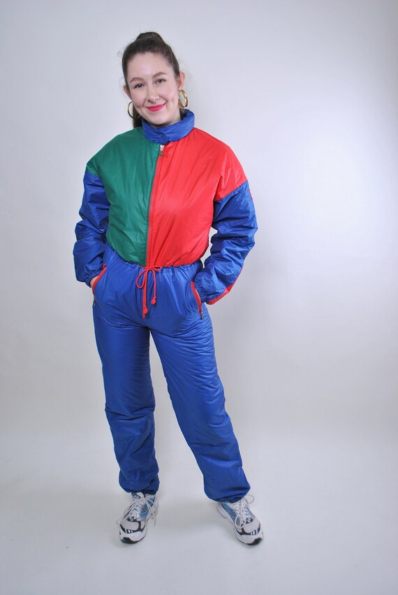 Vintage one piece multicolor ski suit retro Finland snowsuit | Etsy