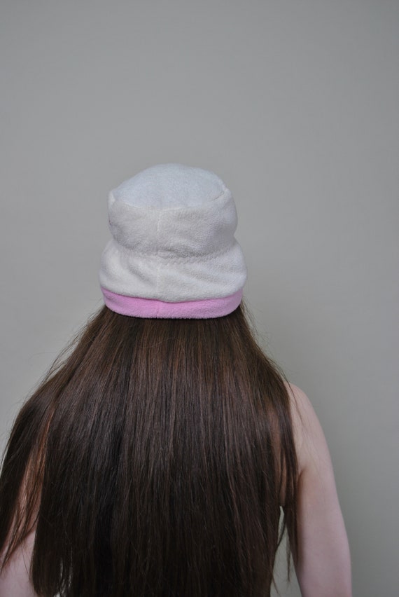 Cute fleece bucket hat, 90s adorable winter hat i… - image 3