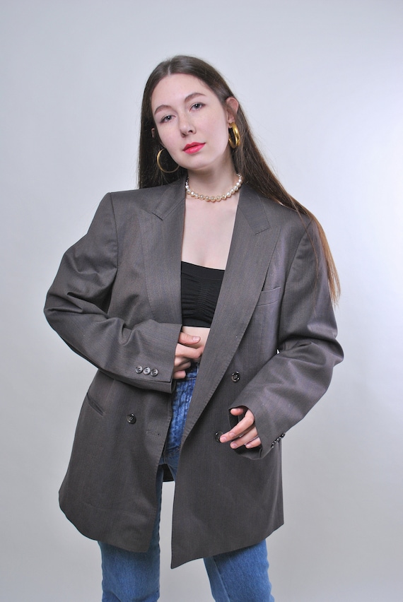 Vintage oversized grey blazer jacket, One size