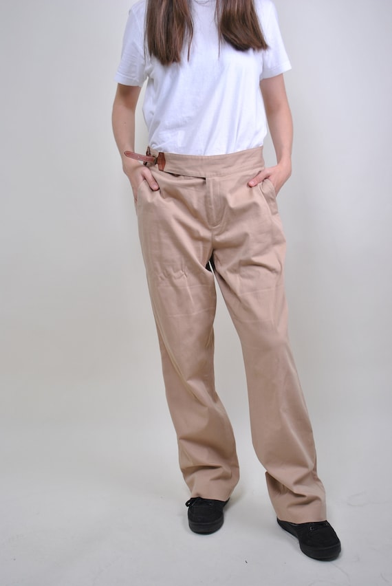 90s Ralph Lauren beige formal trousers,  vintage suit pants for work, Size XL