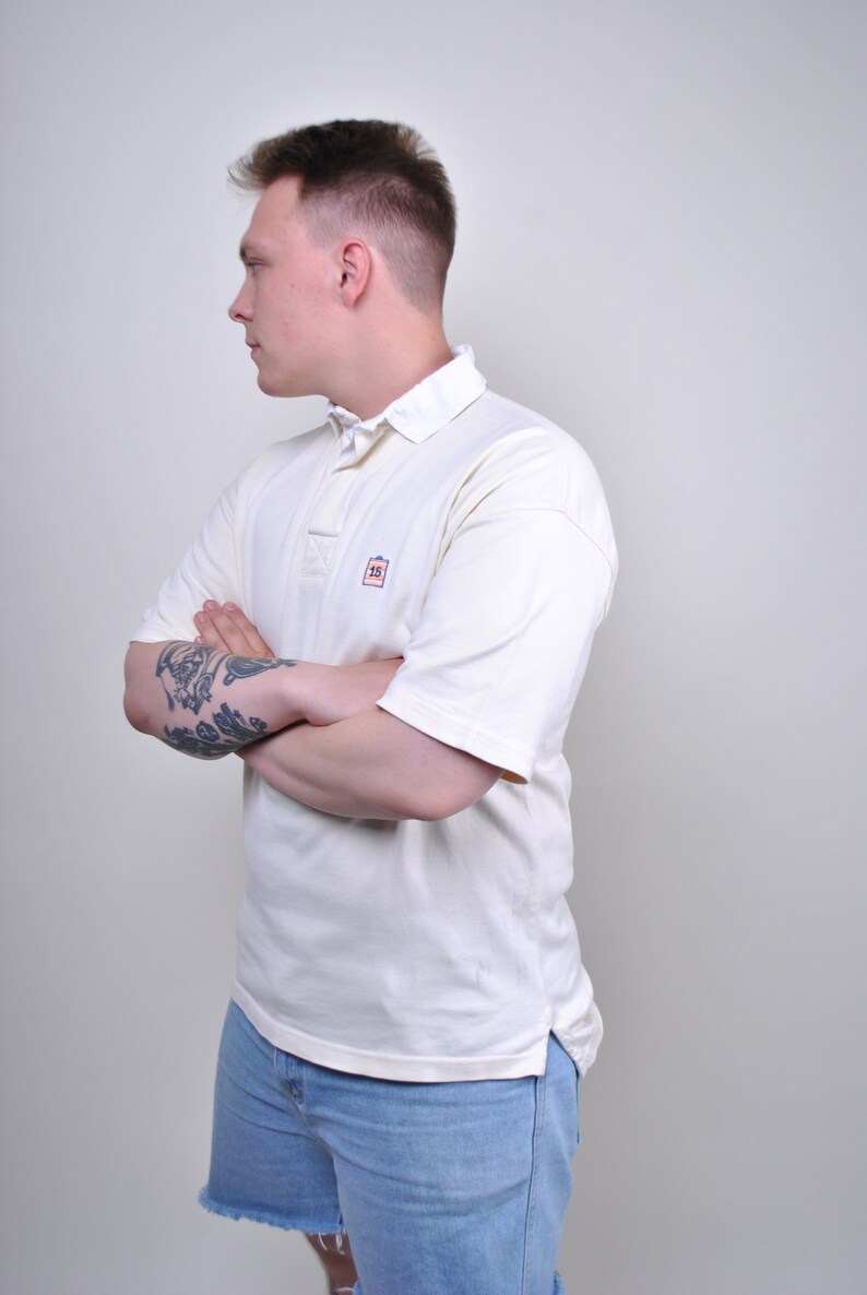 Pink Embroidery 90s 80s Retro Short sleeve Men/'s Pattern shirt Funny tee Sox embroidery Vintage White Polo Sport t-shirt Size M