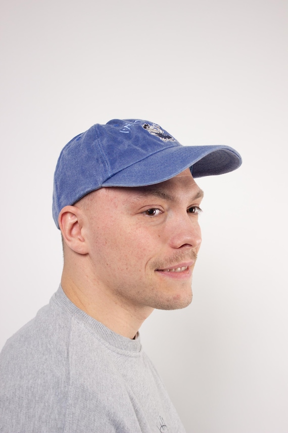 90s Blue Cartoon Baseball Cap, Vintage Embroidered Hat