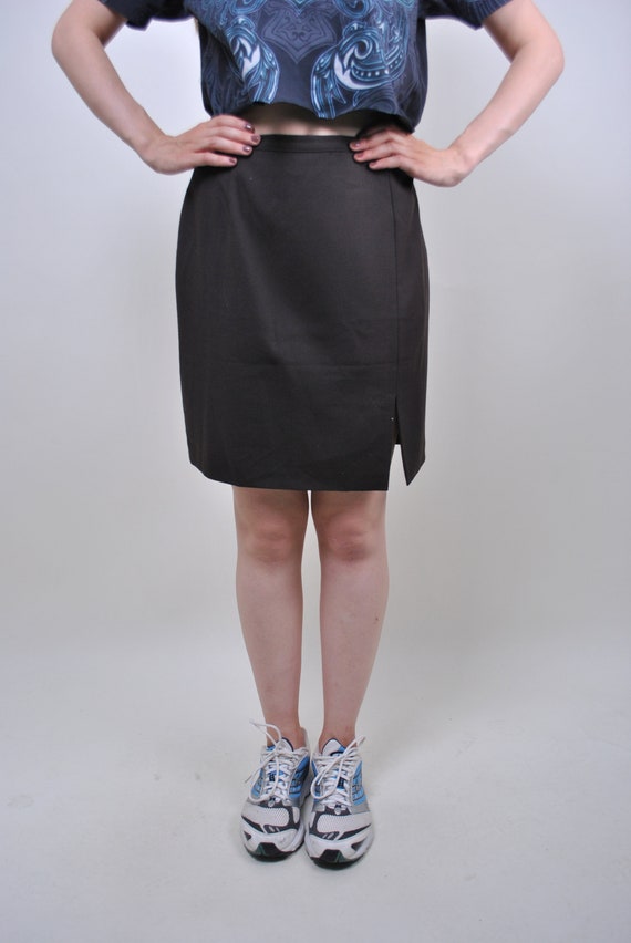 90s brown formal skirt, vintage office suit mini skirt, Size UK 12
