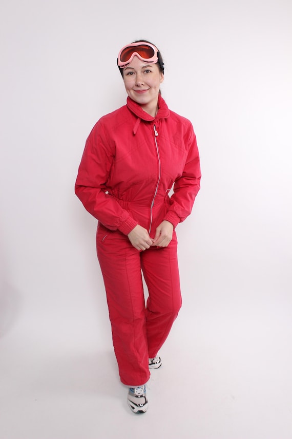 Vintage 90s Ski Suit Women’s One Piece Snowsuit, Winter Overall, Size M