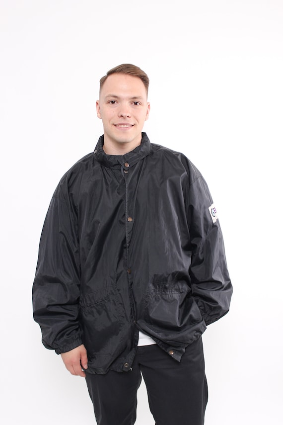 90s Oversized Coach Jacket, Vintage Black Sport Wear Jacket 90s Oversized Coach Jacket, Vintage Black Sport Wear Jacket