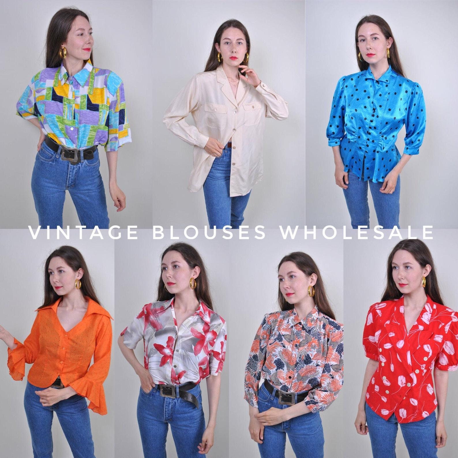 Retro Women Blouses Wholesale Bulk Buy Vintage Top Shirts - Etsy