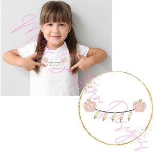 Apple and pencil banner PNG, back to school sublimation, school design, kids school sublimation, floral apple design, floral apple png