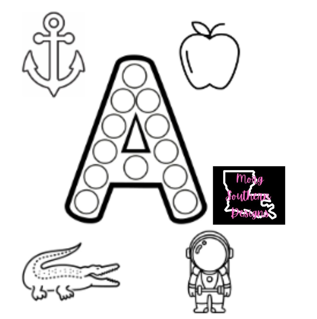 Preschool/kindergarten Alphabet Dot Sheet Digital Download: Kids ...