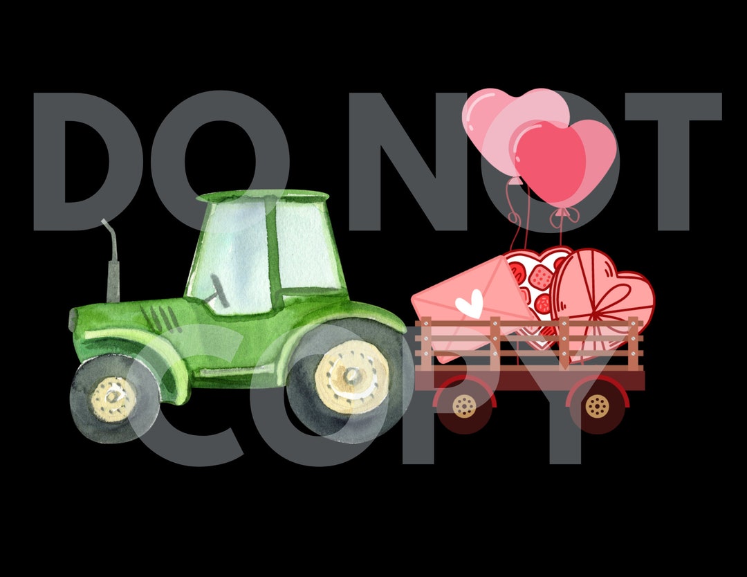 Valentines Day Tractor PNG: Cute for School, Daycare, Kids, and ...