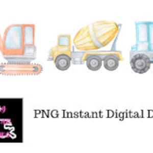 Construction truck PNG, Construction truck Sublimation, Construction trio design, Construction PNG