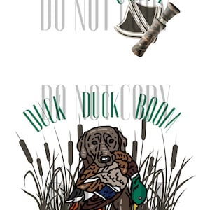DUCK DUCK BOOM png: duck hunting design front and back cute for kids sublimation shirts