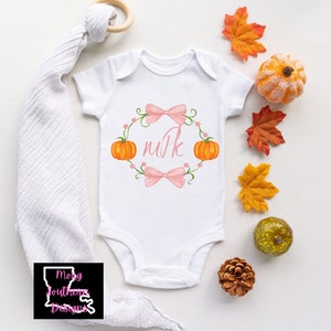 Girls fall and autumn pumpkin frame with pink bow sublimation PNG: cute fall toddler girl shirt and bag design