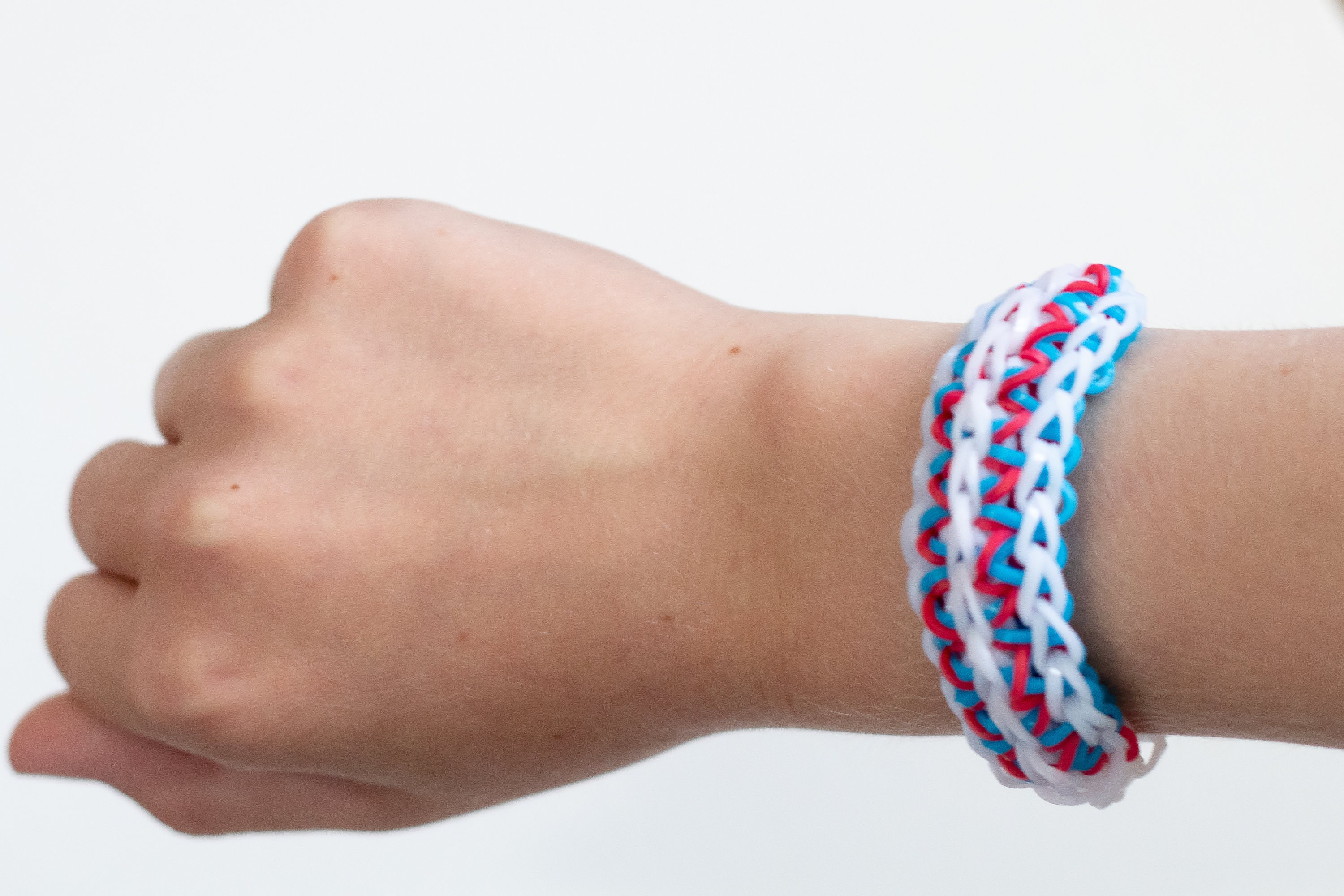 Rainbow Loom Bracelet Red White and Blue Friendship Etsy