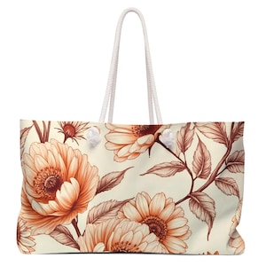 Bolso de fin de semana con diseño floral: un elegante compañero de viaje para escapadas de fin de semana y viajes nocturnos