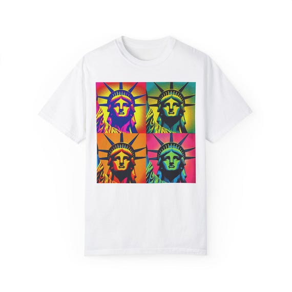自由の女神グラフィックTシャツ：アンディ・ウォーホル風ポップアートT 