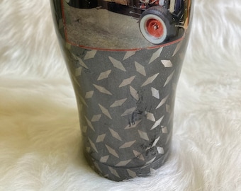 Diamond Plated Custom Tumbler / Car Enthusiast Gift / Personalized Tumbler / Car Fan / Vintage Car Fan / Gift for Him / Gift for Her