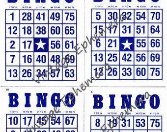 Vintage Printable Bingo Cards Set of 4 / Journal Companion / Junk Journals / Treasure Book Companion / Vintage Ephemera