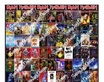 Iron Maiden Album Collage Custom Tumbler / Music Lover Gift / Irons Up / 80's Gift / Eddie / Gift for Him / Gift for Her / Personalized