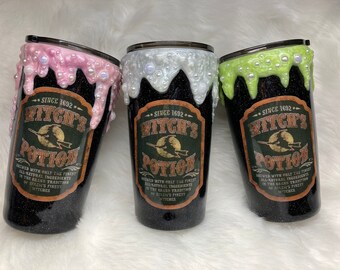 Witch&#39;s Potion Glow in the Dark UV Color Changing Custom Tumbler / Halloween Cup / Potion Cup / Witch Cup / Gift for Witch / Gift for Her