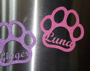 Paw Print Name Magnets