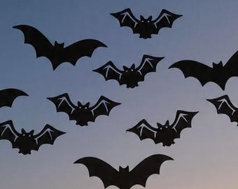 Bat magnets for Halloween decor, assorted sizes and colors, spooky fridge set